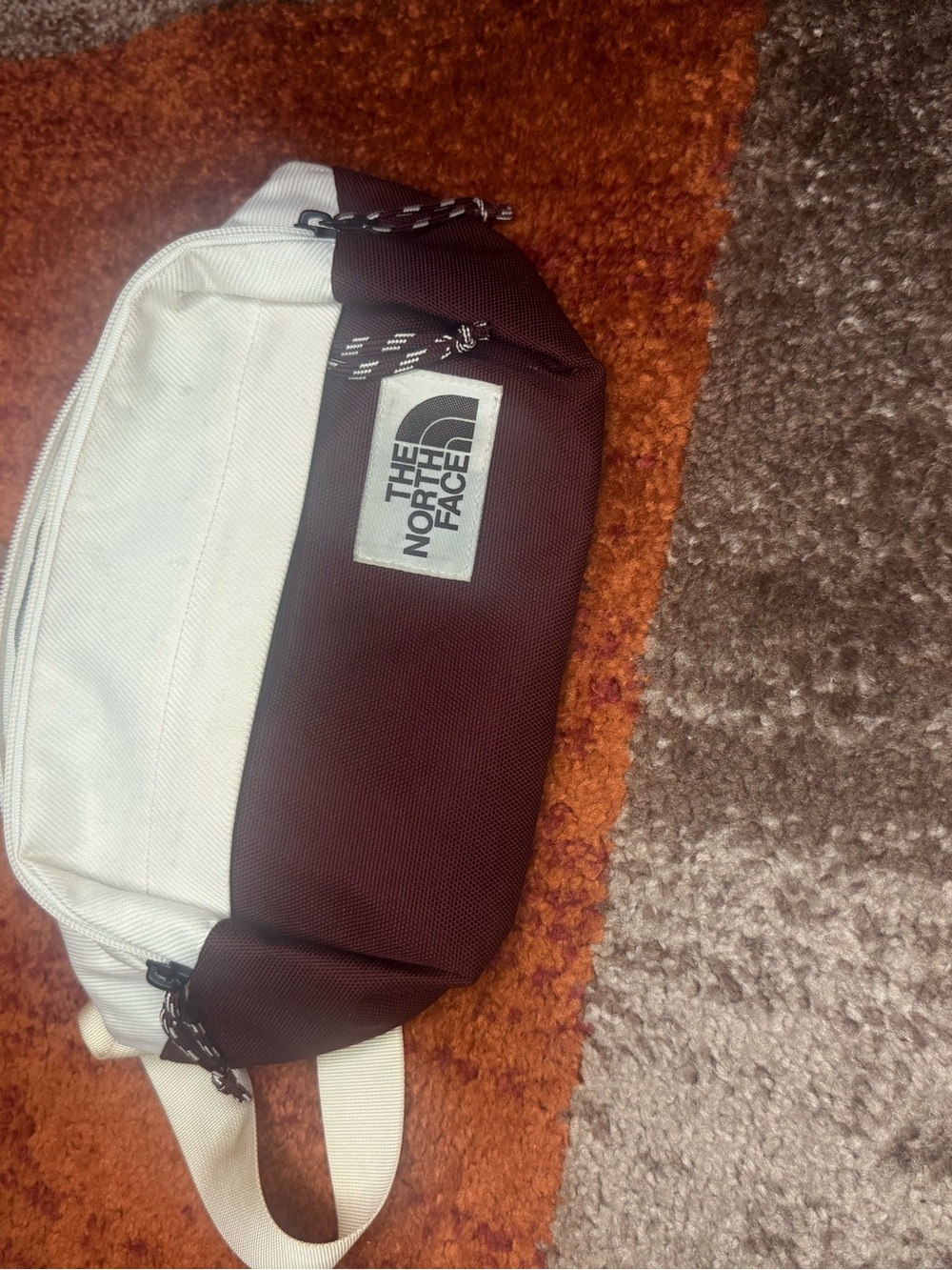 The North Face Men’s Two-Tone Waist Pack — White and Dark Brown